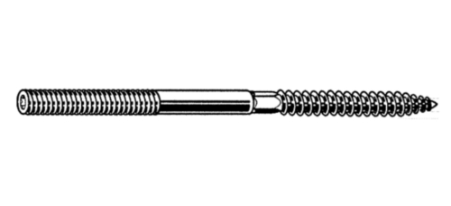 Dowel screw Stainless steel A2 with hexagon