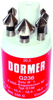 Dormer Gegenwannen-Bohrersatz G236 DIN 335 C HSS Blanc G2365