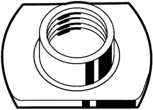 Weld nut with smooth flange Steel Plain