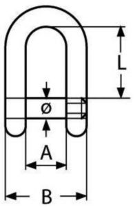 D-shackle Stainless steel A4