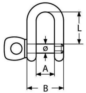 D-shackle Stainless steel A4