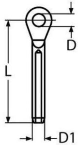 Perno terminal Aço inoxidável (Inox) A4