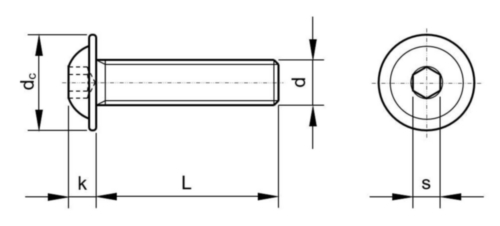 Hexagon socket button head screw with flange ISO 7380-2 Steel Zinc plated 010.9