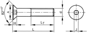 Šroub se zápustnou hlavou a vnitřním šestihranem UNF ASME B18.3 Alloy steel ASTM F835 Bez PU