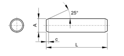 Goupille cylindrique non trempée ASME ASME B18.8.2 Acier au carbone SAE 1211