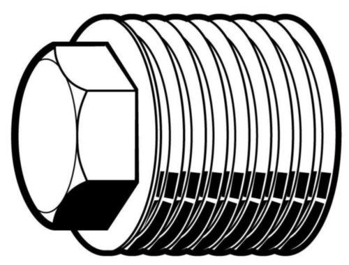 Hexagon head screw plug with taper pipe thread DIN 909 Steel Plain R3/4